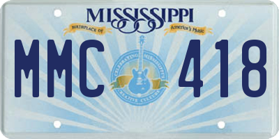 MS license plate MMC418