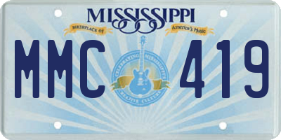 MS license plate MMC419