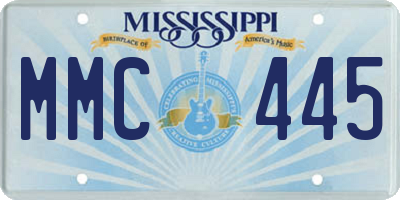MS license plate MMC445