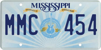 MS license plate MMC454