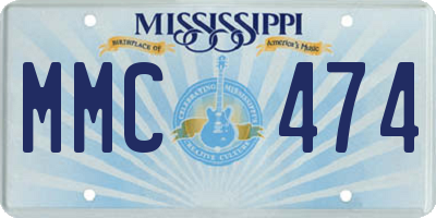 MS license plate MMC474