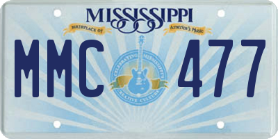 MS license plate MMC477
