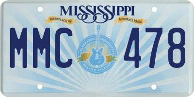 MS license plate MMC478