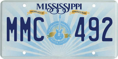 MS license plate MMC492
