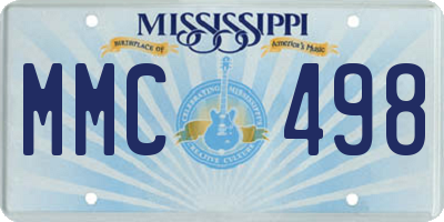 MS license plate MMC498