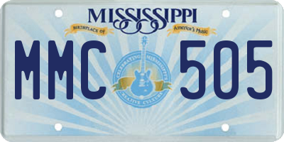 MS license plate MMC505