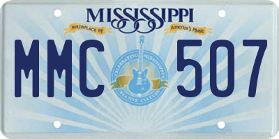 MS license plate MMC507