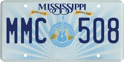 MS license plate MMC508