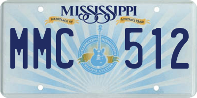 MS license plate MMC512