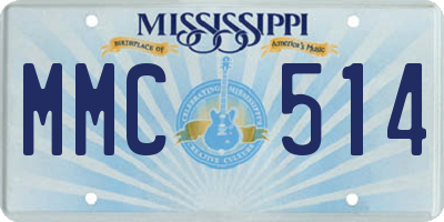 MS license plate MMC514