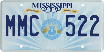MS license plate MMC522