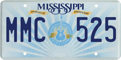 MS license plate MMC525