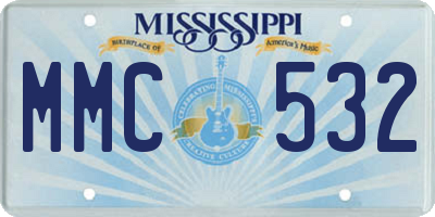 MS license plate MMC532