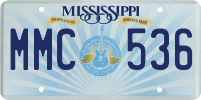 MS license plate MMC536
