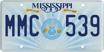 MS license plate MMC539