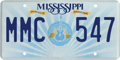MS license plate MMC547