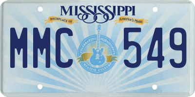 MS license plate MMC549