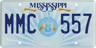 MS license plate MMC557