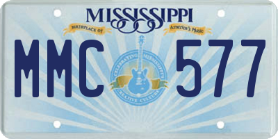 MS license plate MMC577