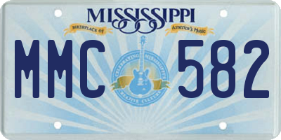 MS license plate MMC582