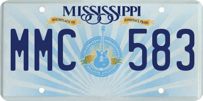 MS license plate MMC583