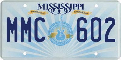 MS license plate MMC602