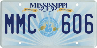 MS license plate MMC606
