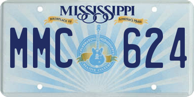 MS license plate MMC624