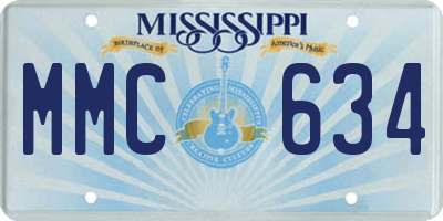 MS license plate MMC634
