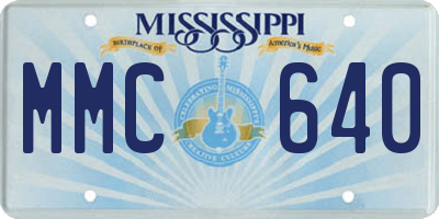 MS license plate MMC640