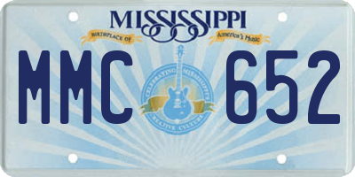 MS license plate MMC652