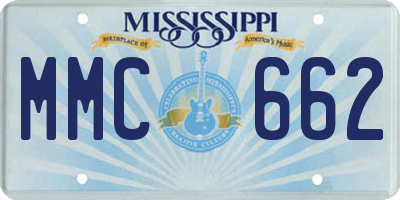MS license plate MMC662