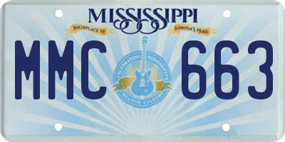 MS license plate MMC663
