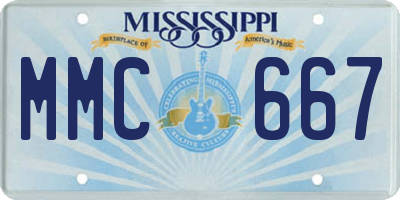MS license plate MMC667