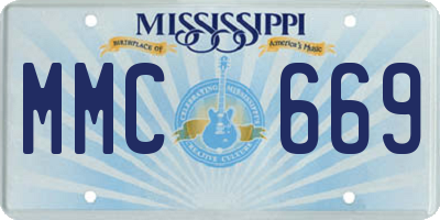 MS license plate MMC669