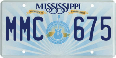 MS license plate MMC675