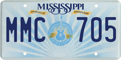 MS license plate MMC705