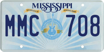 MS license plate MMC708