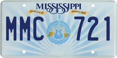 MS license plate MMC721