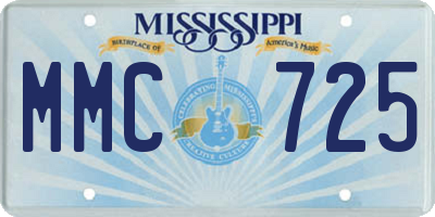 MS license plate MMC725