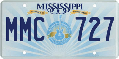 MS license plate MMC727