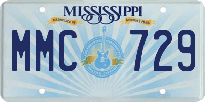 MS license plate MMC729