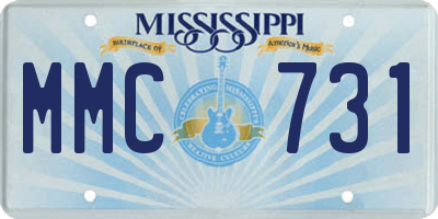 MS license plate MMC731