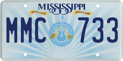 MS license plate MMC733