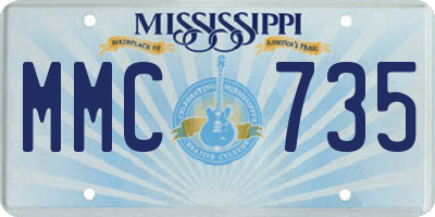 MS license plate MMC735