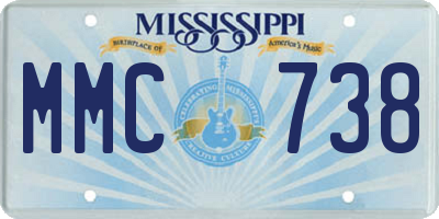 MS license plate MMC738