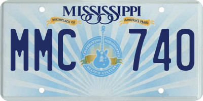 MS license plate MMC740