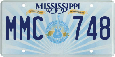 MS license plate MMC748