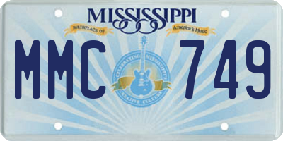 MS license plate MMC749