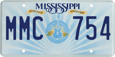 MS license plate MMC754